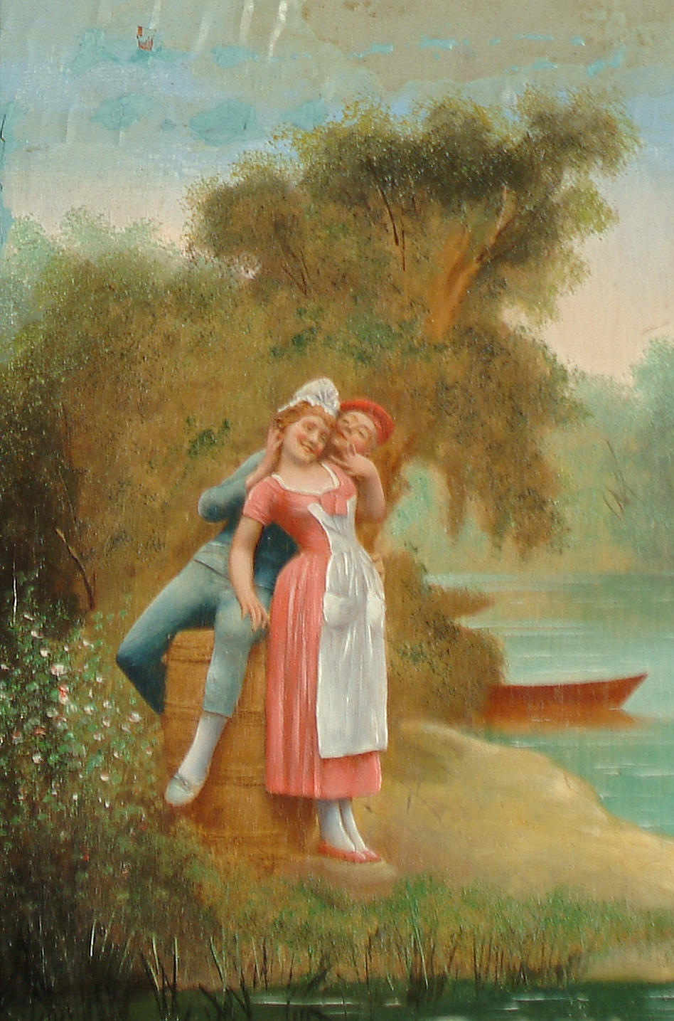 Unknown Artist - Amorous Couple By A River, Early 20th Century